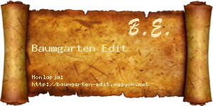 Baumgarten Edit névjegykártya
